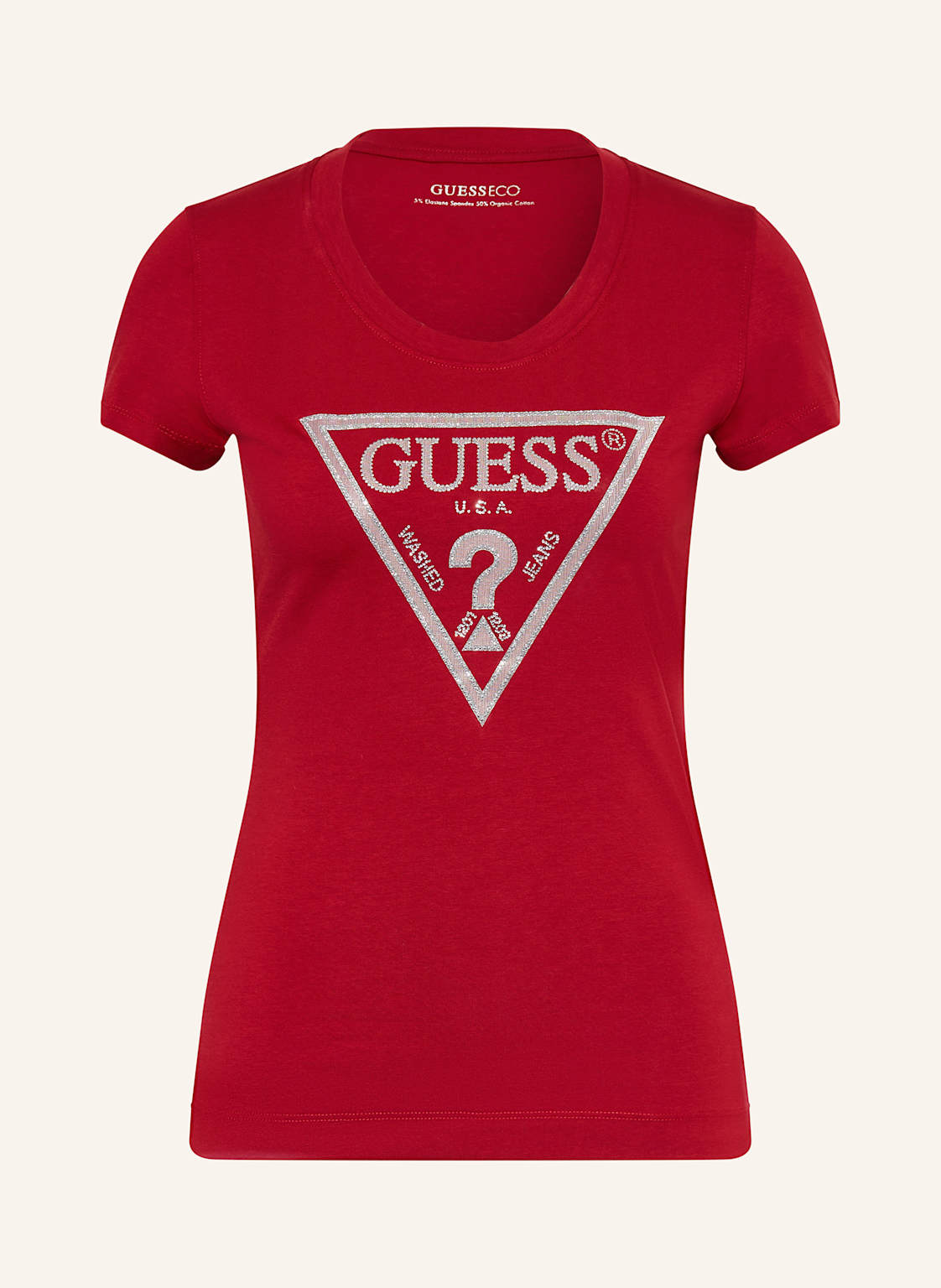 Guess T-Shirt Mit Schmucksteinen rot von Guess