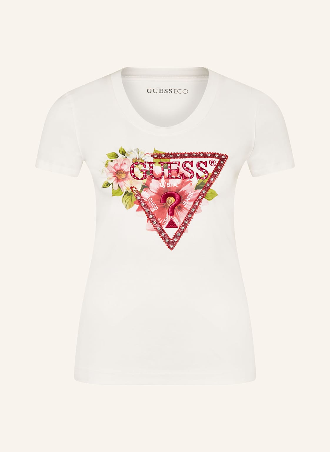 Guess T-Shirt Mit Schmucksteinen weiss von Guess