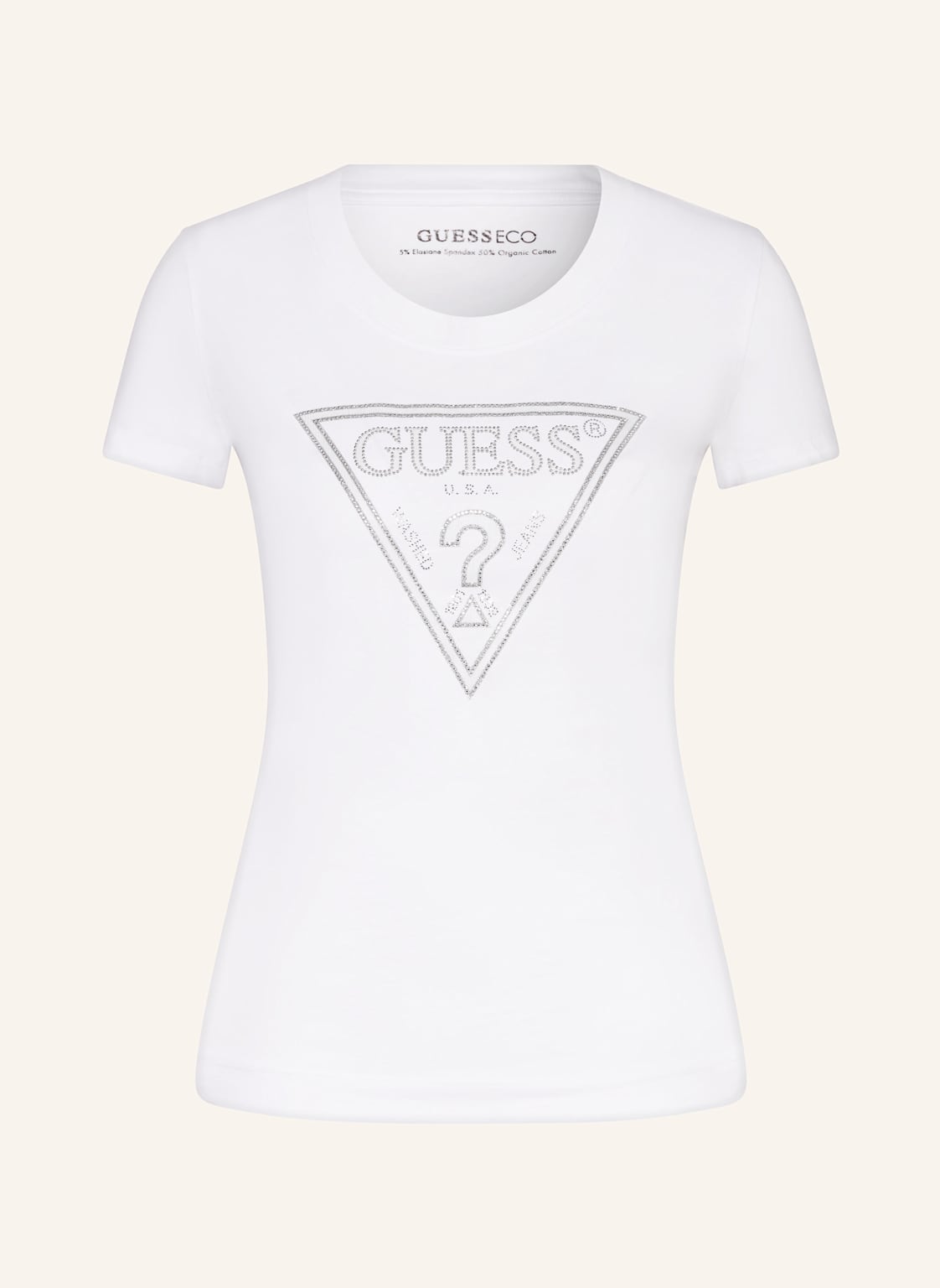 Guess T-Shirt Mit Schmucksteinen weiss Guess T-Shirt Mit Schmucksteinen weiss von Guess