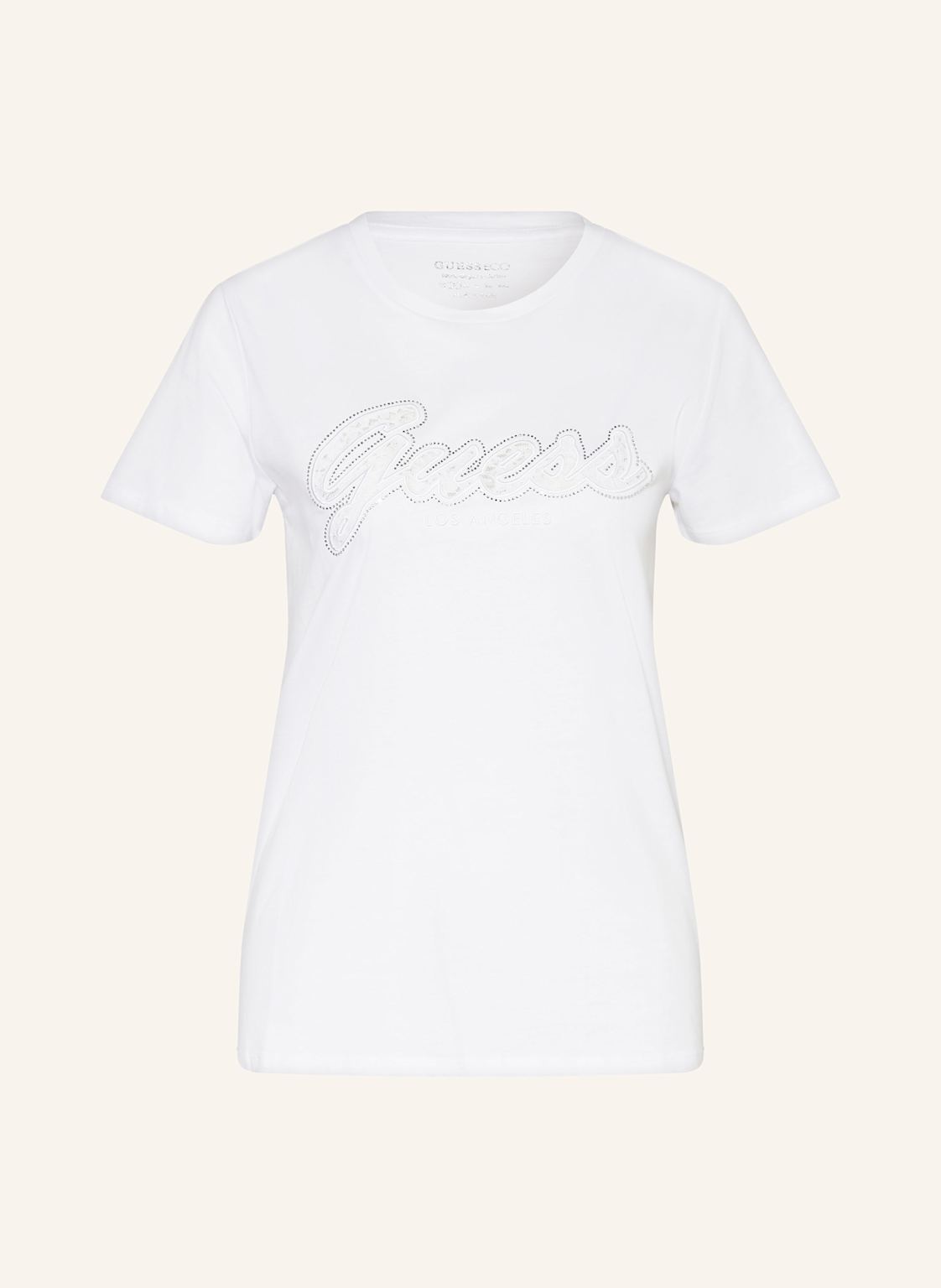 Guess T-Shirt Mit Schmucksteinen weiss Guess T-Shirt Mit Schmucksteinen weiss von Guess