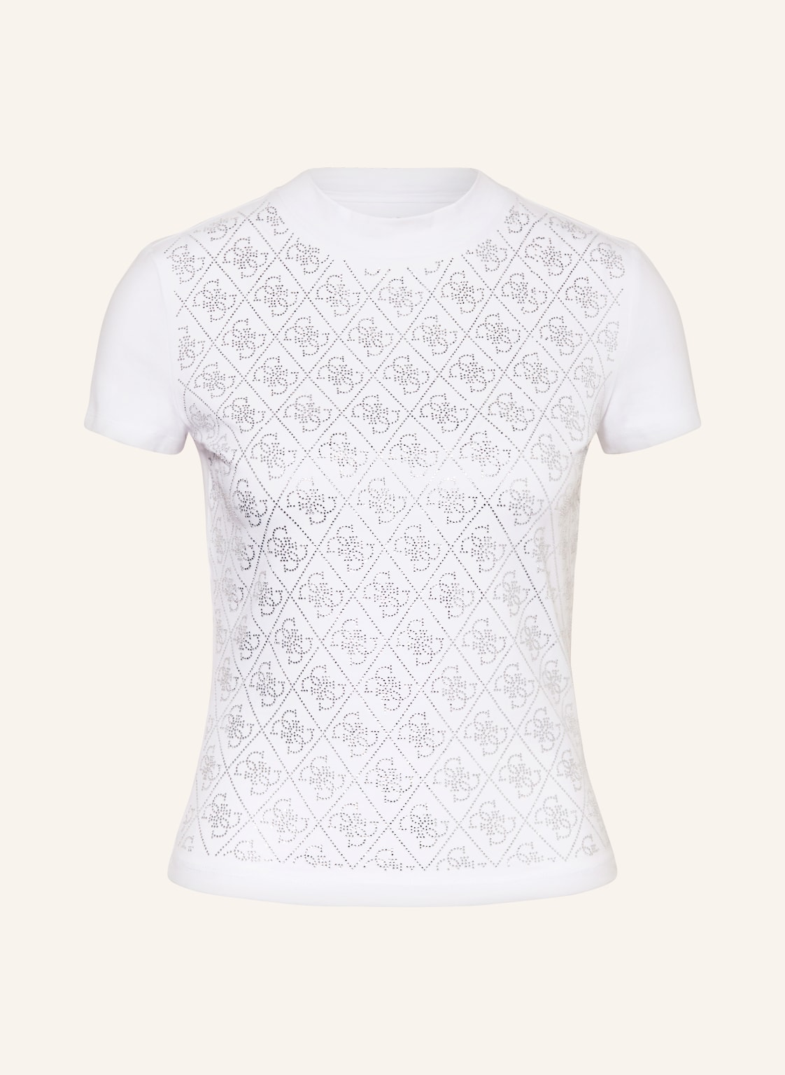 Guess T-Shirt Mit Schmucksteinen weiss Guess T-Shirt Mit Schmucksteinen weiss von Guess