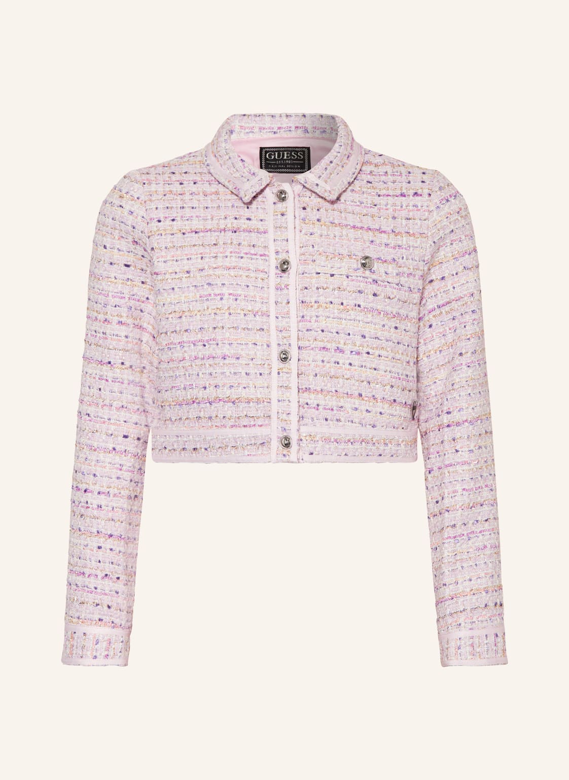 Guess Tweed-Jacke Mit Glitzergarn rosa von Guess