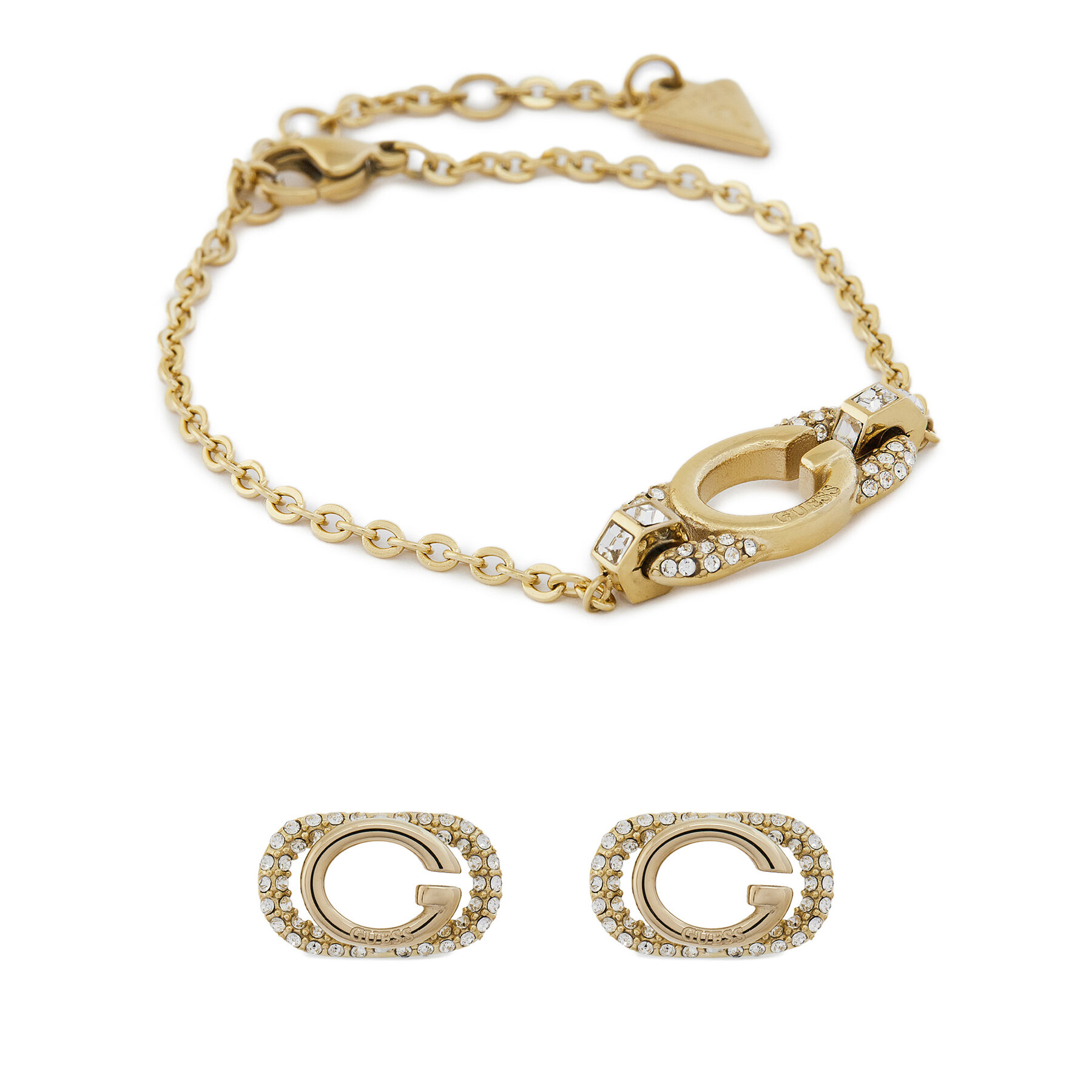 Schmuckset Armband und Ohrringe Guess JUBS04 693JW Goldfarben von Guess