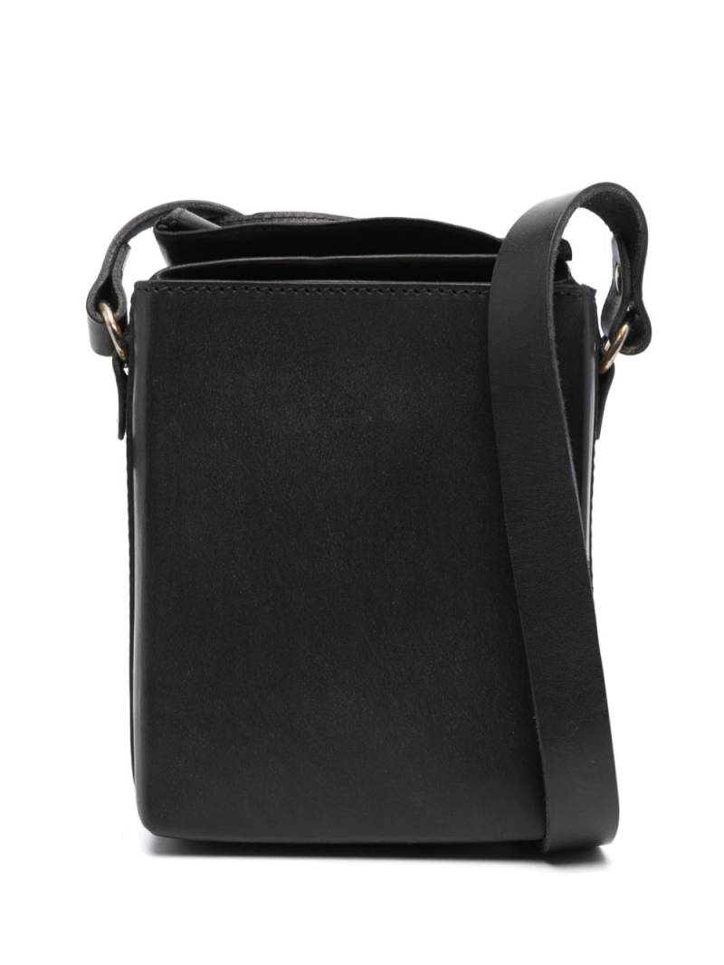 Guidi leather bucket messenger bag - Black von Guidi