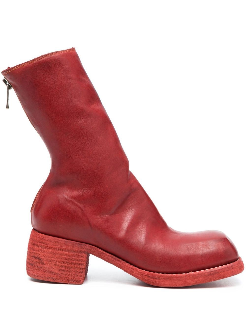 Guidi rear-zip horse leather boots - Red von Guidi