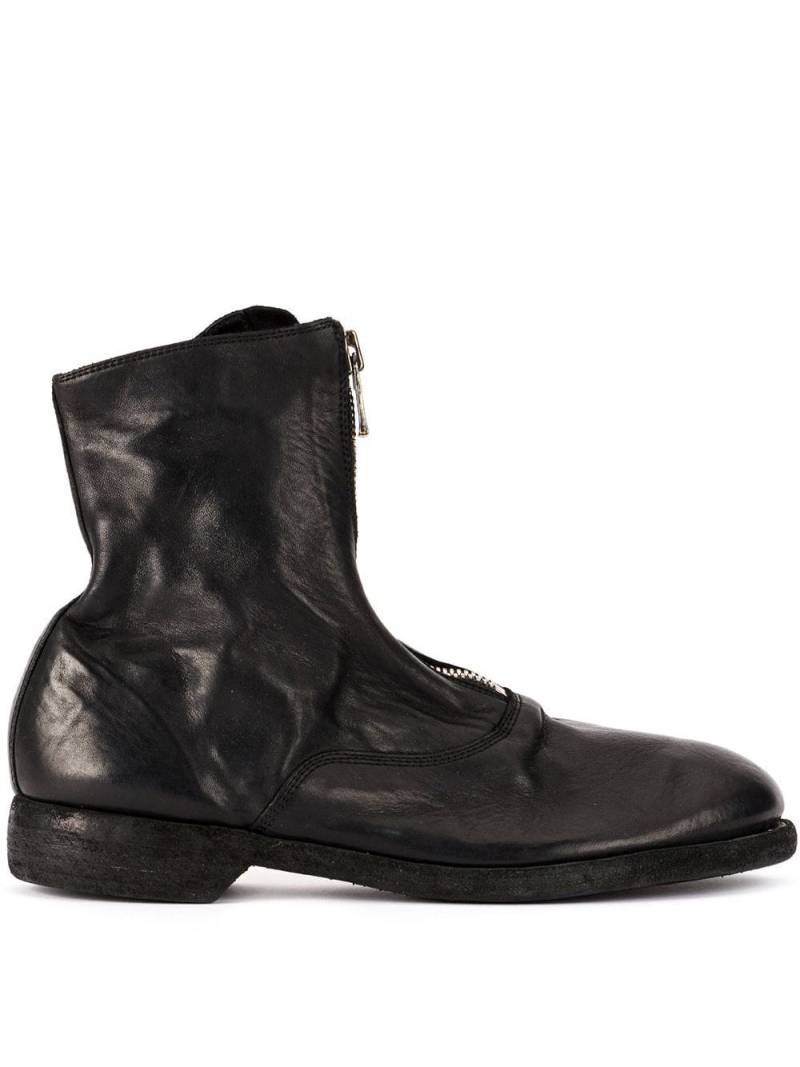 Guidi soft zip front ankle boots - Black von Guidi