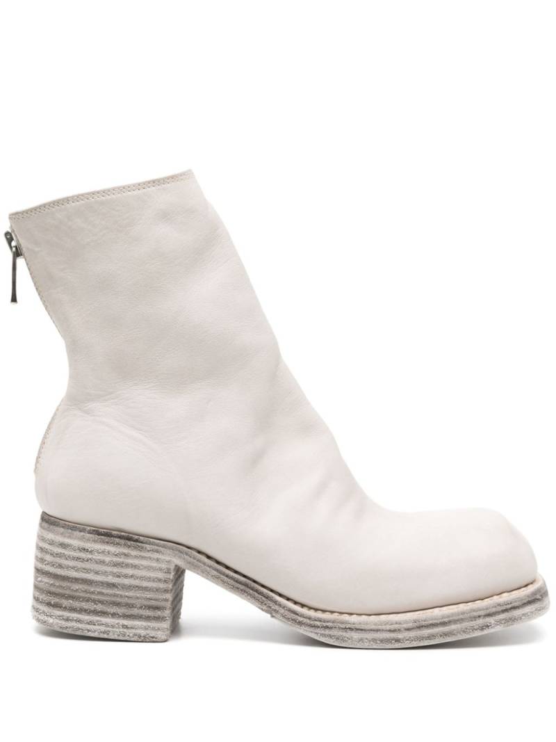 Guidi square-toe leather ankle boots - Grey von Guidi