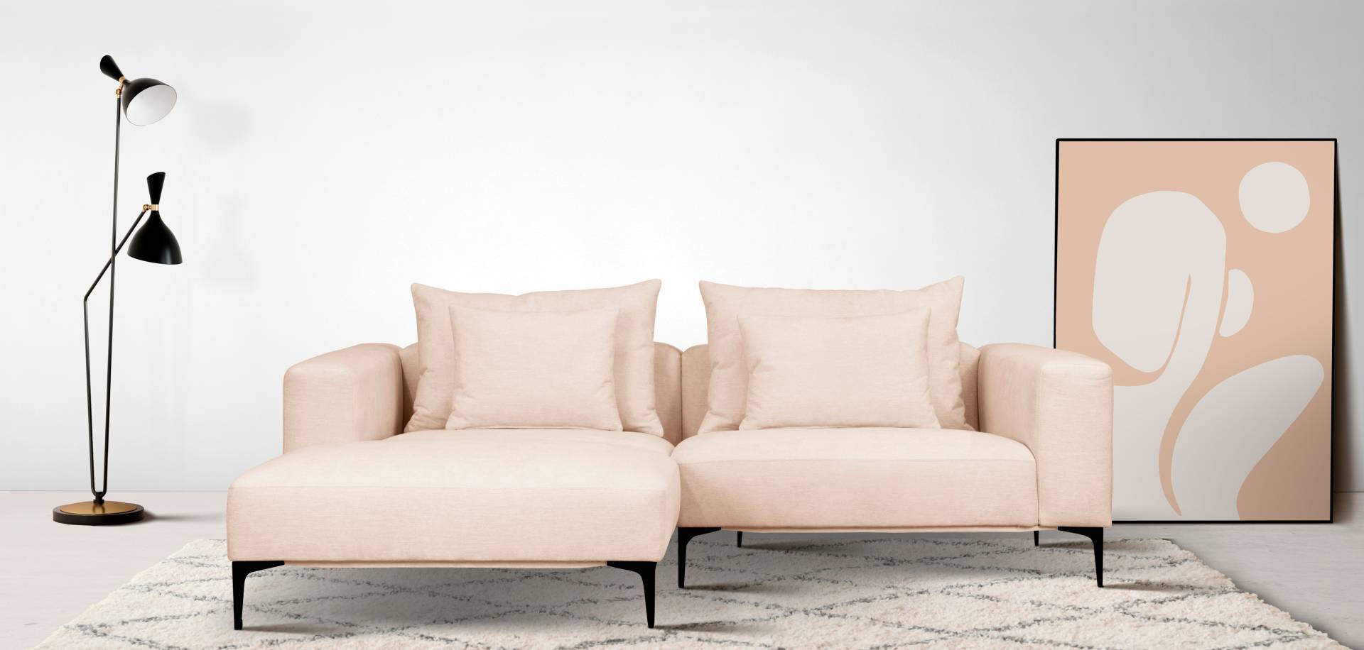 Guido Maria Kretschmer Home&Living Ecksofa »BENTE L-Form«, wahlweise Recamiere links oder rechts, mit schwarzen Metallfüssen von Guido Maria Kretschmer Home&Living