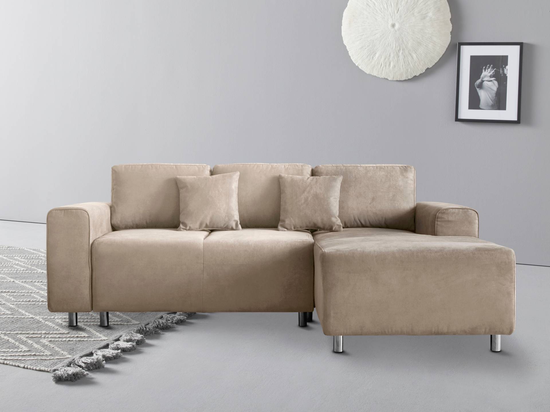 Guido Maria Kretschmer Home&Living Ecksofa »Györ«, L-Form, wahlweise mit Bettfunktion und Bettkasten incl. 2 Zierkissen von Guido Maria Kretschmer Home&Living