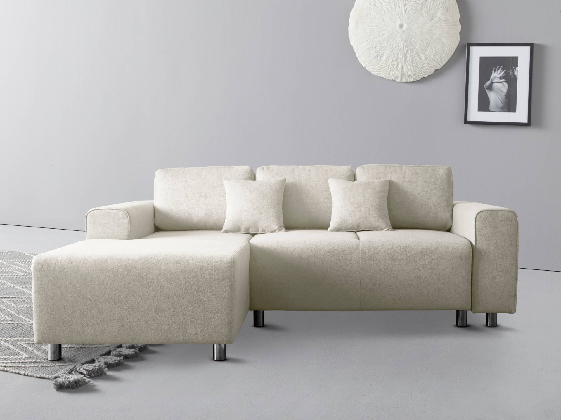 Guido Maria Kretschmer Home&Living Ecksofa »Györ«, L-Form, wahlweise mit Bettfunktion und Bettkasten incl. 2 Zierkissen von Guido Maria Kretschmer Home&Living