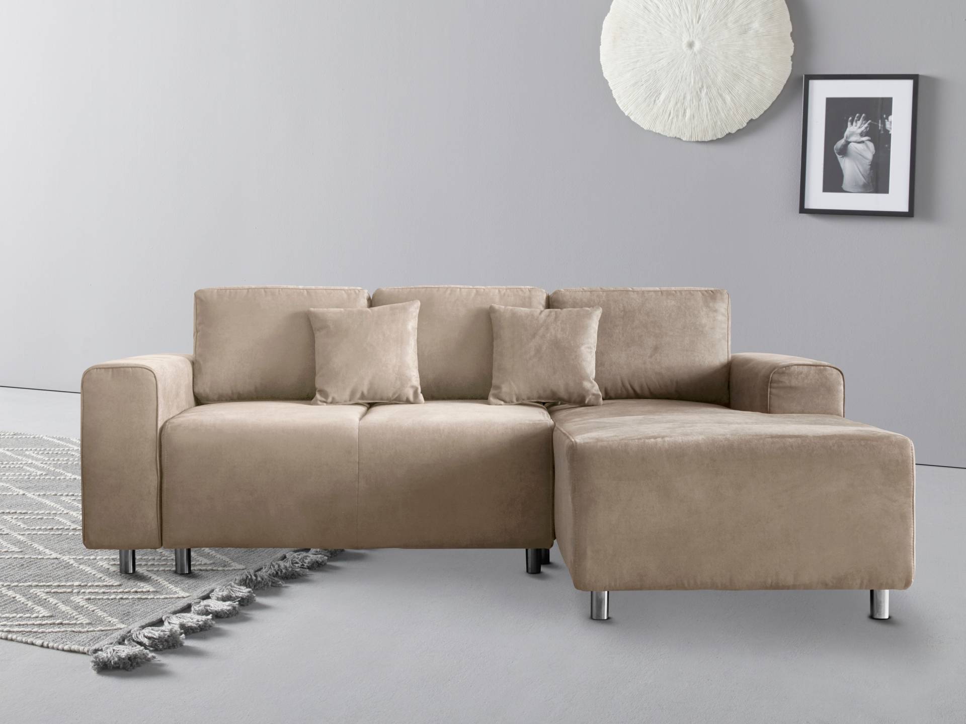 Guido Maria Kretschmer Home&Living Ecksofa »Györ«, L-Form, wahlweise mit Bettfunktion und Bettkasten incl. 2 Zierkissen von Guido Maria Kretschmer Home&Living