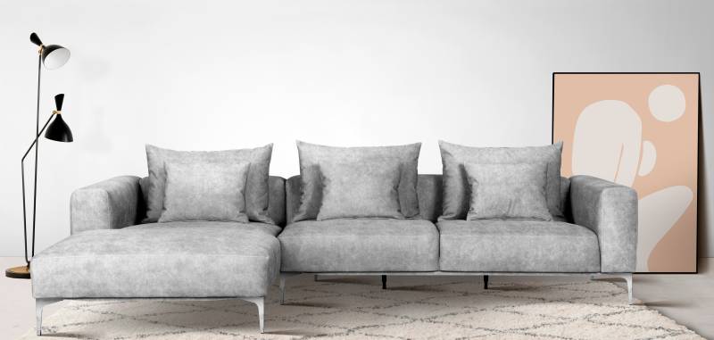 Guido Maria Kretschmer Home&Living Ecksofa »JANTE L-Form«, wahlweise Recamiere links oder rechts, mit Chromfüssen von Guido Maria Kretschmer Home&Living