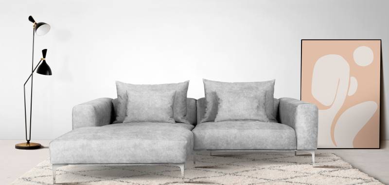 Guido Maria Kretschmer Home&Living Ecksofa »JANTE L-Form«, wahlweise Recamiere links oder rechts, mit Chromfüssen von Guido Maria Kretschmer Home&Living