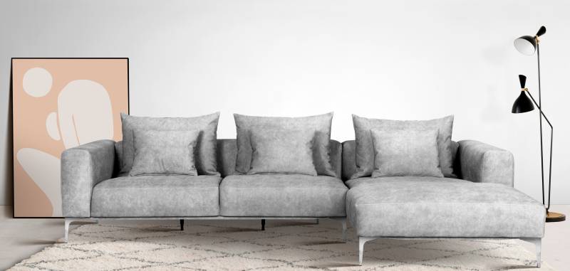 Guido Maria Kretschmer Home&Living Ecksofa »JANTE L-Form«, wahlweise Recamiere links oder rechts, mit Chromfüssen von Guido Maria Kretschmer Home&Living