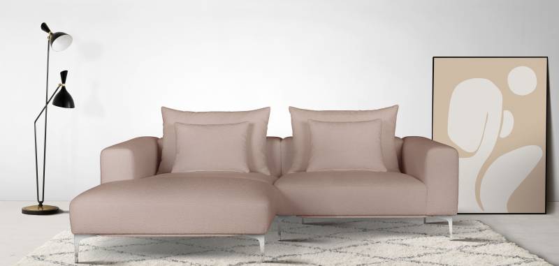 Guido Maria Kretschmer Home&Living Ecksofa »JANTE L-Form«, wahlweise Recamiere links oder rechts, mit Chromfüssen von Guido Maria Kretschmer Home&Living