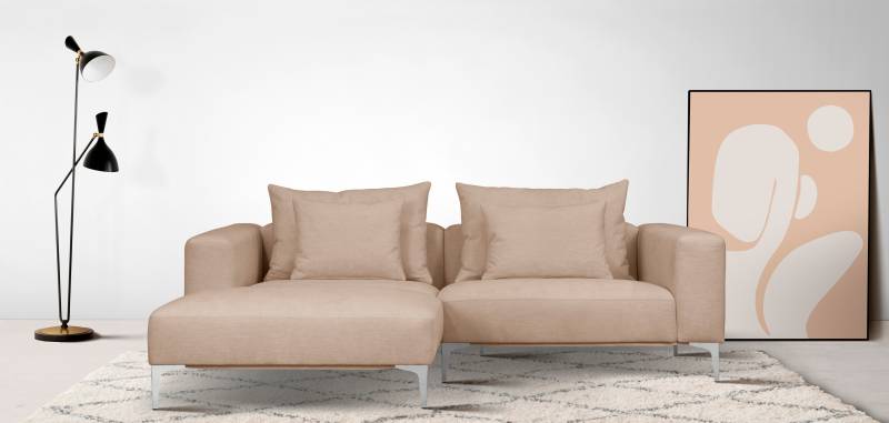 Guido Maria Kretschmer Home&Living Ecksofa »JANTE L-Form«, wahlweise Recamiere links oder rechts, mit Chromfüssen von Guido Maria Kretschmer Home&Living