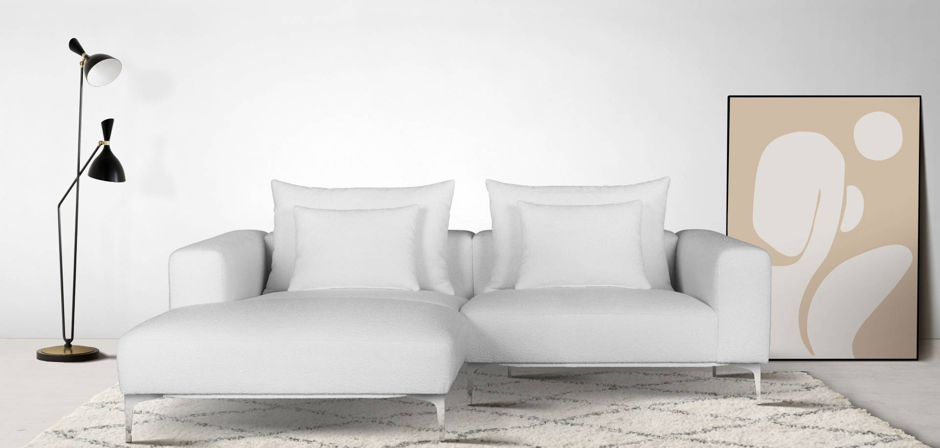 Guido Maria Kretschmer Home&Living Ecksofa »JANTE L-Form«, wahlweise Recamiere links oder rechts, mit Chromfüssen von Guido Maria Kretschmer Home&Living