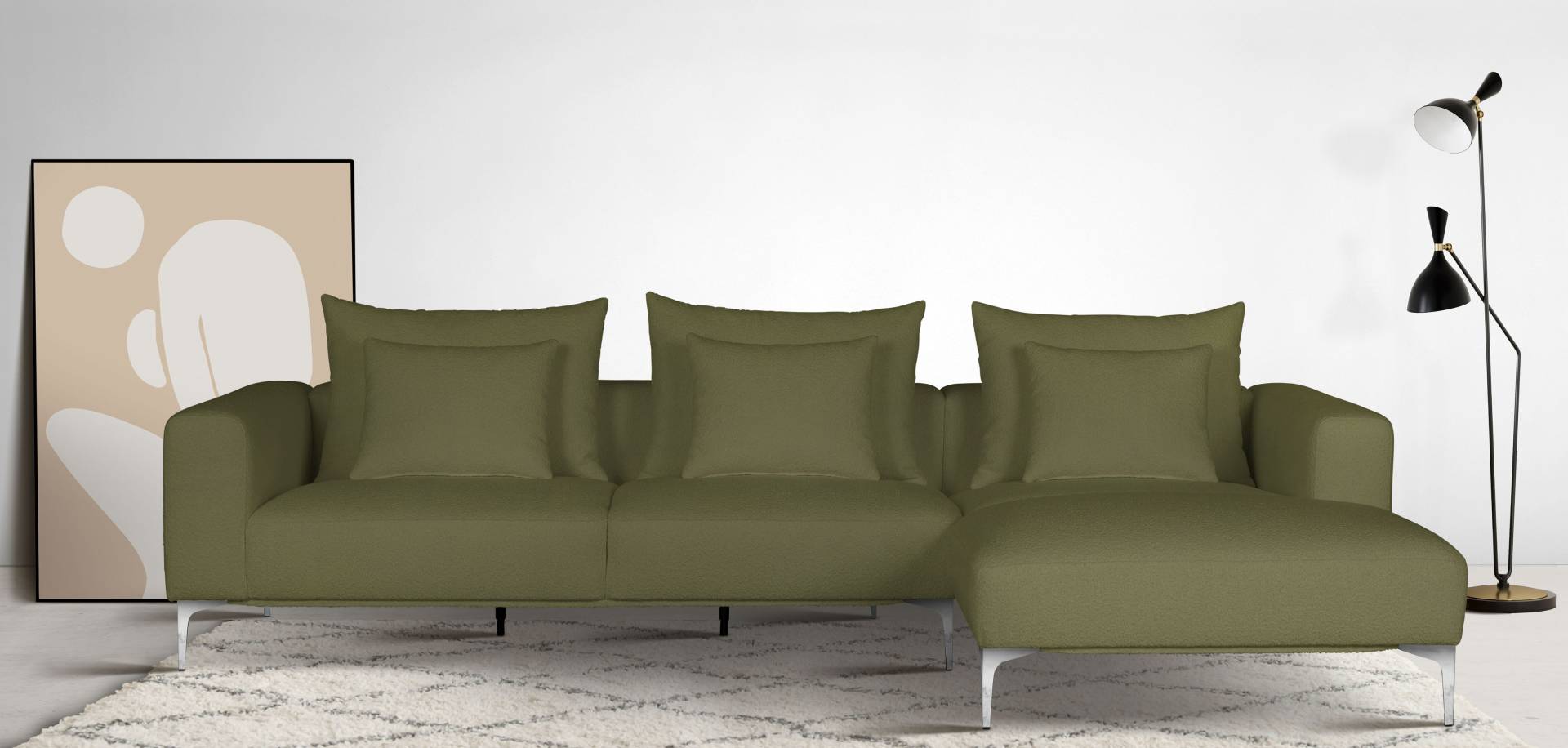 Guido Maria Kretschmer Home&Living Ecksofa »JANTE L-Form«, wahlweise Recamiere links oder rechts, mit Chromfüssen von Guido Maria Kretschmer Home&Living