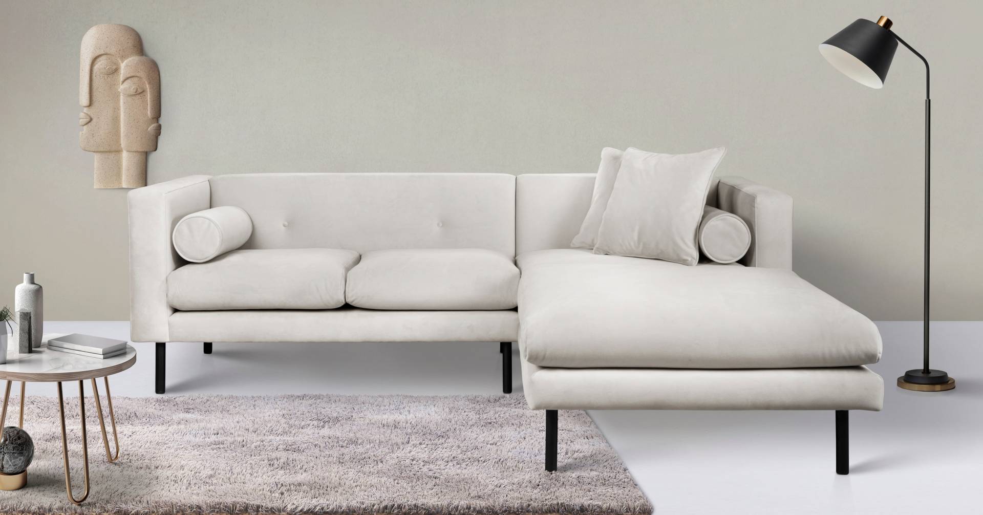 Guido Maria Kretschmer Home&Living Ecksofa »Lillibeth L-Form«, Zierkissen als Wendekissen, in Samtoptik oder Cord von Guido Maria Kretschmer Home&Living