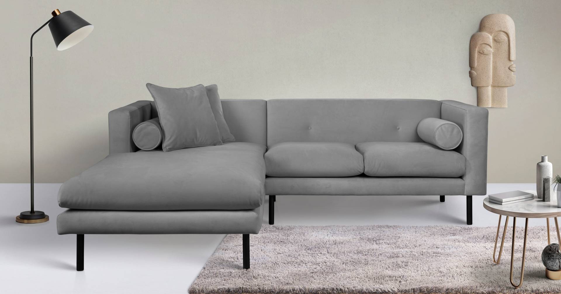 Guido Maria Kretschmer Home&Living Ecksofa »Lillibeth L-Form«, Zierkissen als Wendekissen, in Samtoptik oder Cord von Guido Maria Kretschmer Home&Living