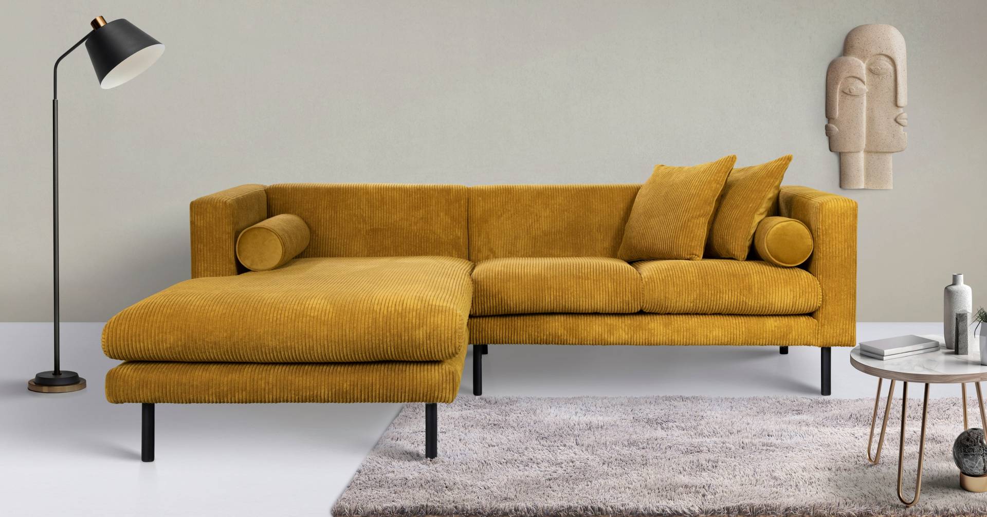 Guido Maria Kretschmer Home&Living Ecksofa »Lillibeth L-Form«, Zierkissen als Wendekissen, in Samtoptik oder Cord von Guido Maria Kretschmer Home&Living