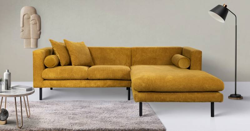 Guido Maria Kretschmer Home&Living Ecksofa »Lillibeth L-Form«, Zierkissen als Wendekissen, in Samtoptik oder Cord von Guido Maria Kretschmer Home&Living