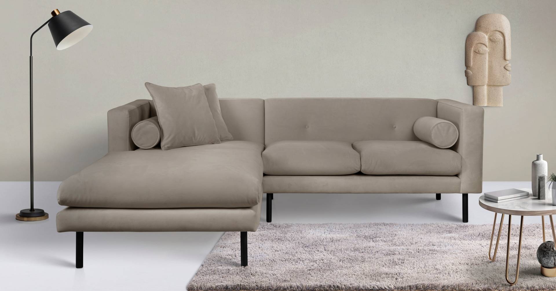 Guido Maria Kretschmer Home&Living Ecksofa »Lillibeth L-Form«, Zierkissen als Wendekissen, in Samtoptik oder Cord von Guido Maria Kretschmer Home&Living