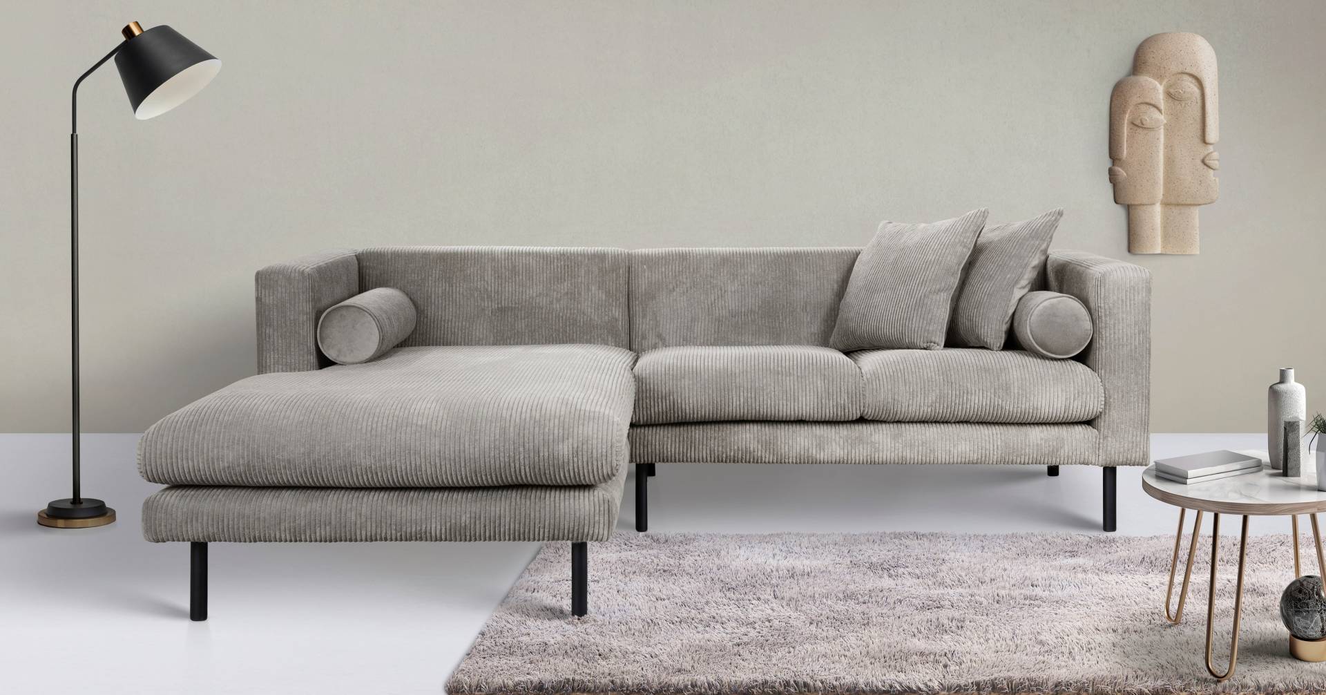 Guido Maria Kretschmer Home&Living Ecksofa »Lillibeth L-Form«, Zierkissen als Wendekissen, in Samtoptik oder Cord von Guido Maria Kretschmer Home&Living