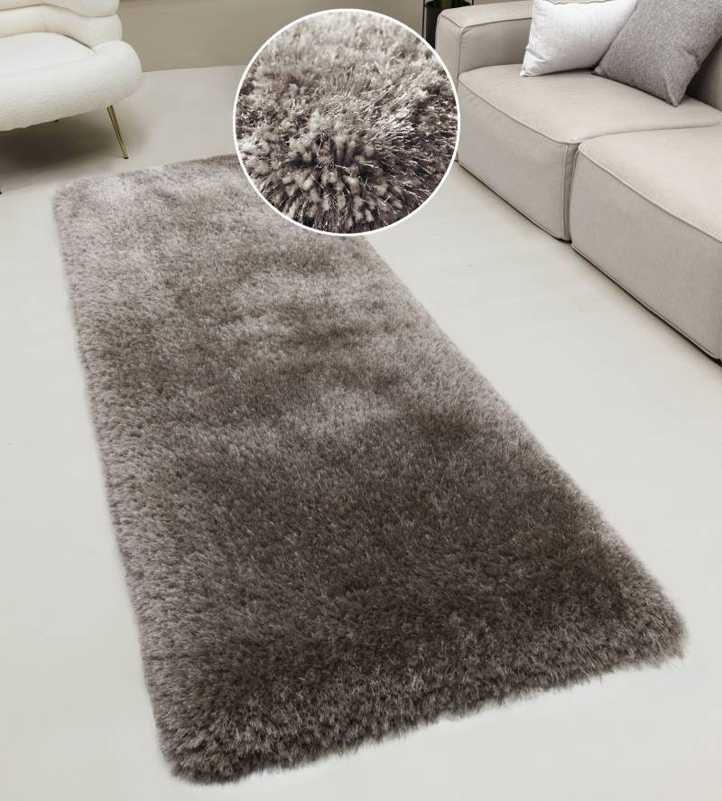 Guido Maria Kretschmer Home&Living Hochflor-Läufer »Micro exclusiv Teppich, sehr hoher Flor, weich durch Mikrofaser«, rechteckig, 78 mm Höhe, weich, Microfaser, unifarben, Schlafzimmer, Wohnzimmer, Esszimmer von Guido Maria Kretschmer Home&Living