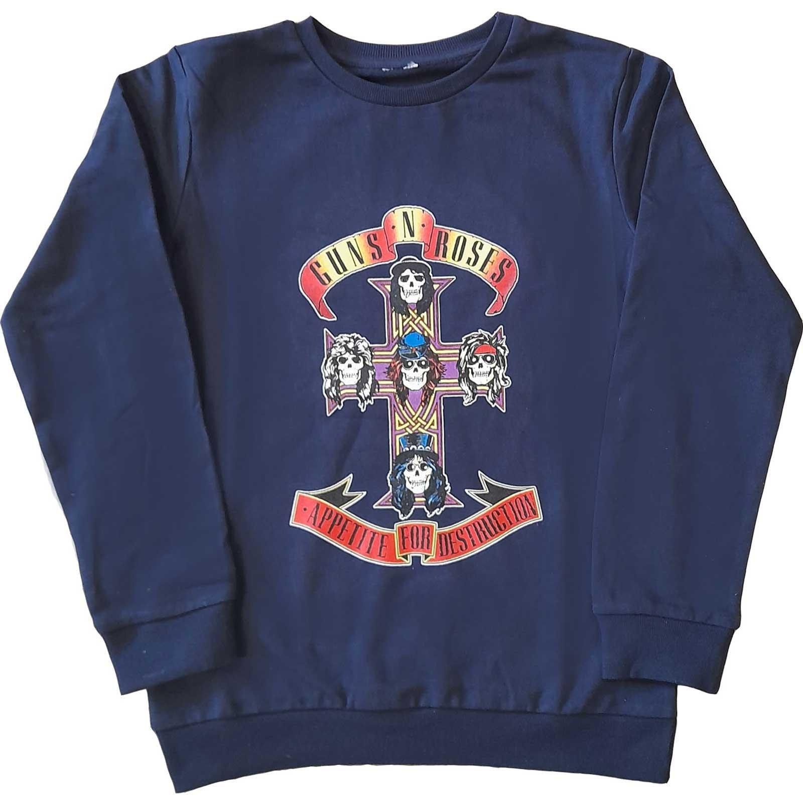 Guns N Roses - Appetite For Destruction Sweatshirt, 128, Blau von Guns N Roses