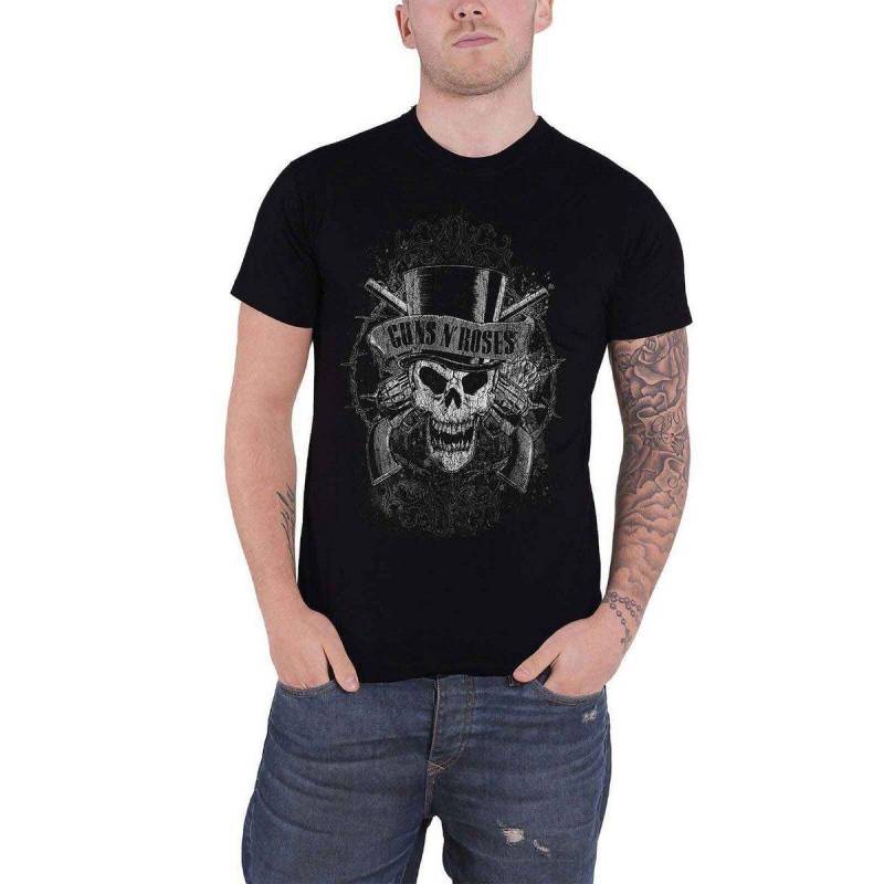 Guns N Roses - Faded Skull TShirt, für Damen, Schwarz, Größe S von Guns N Roses