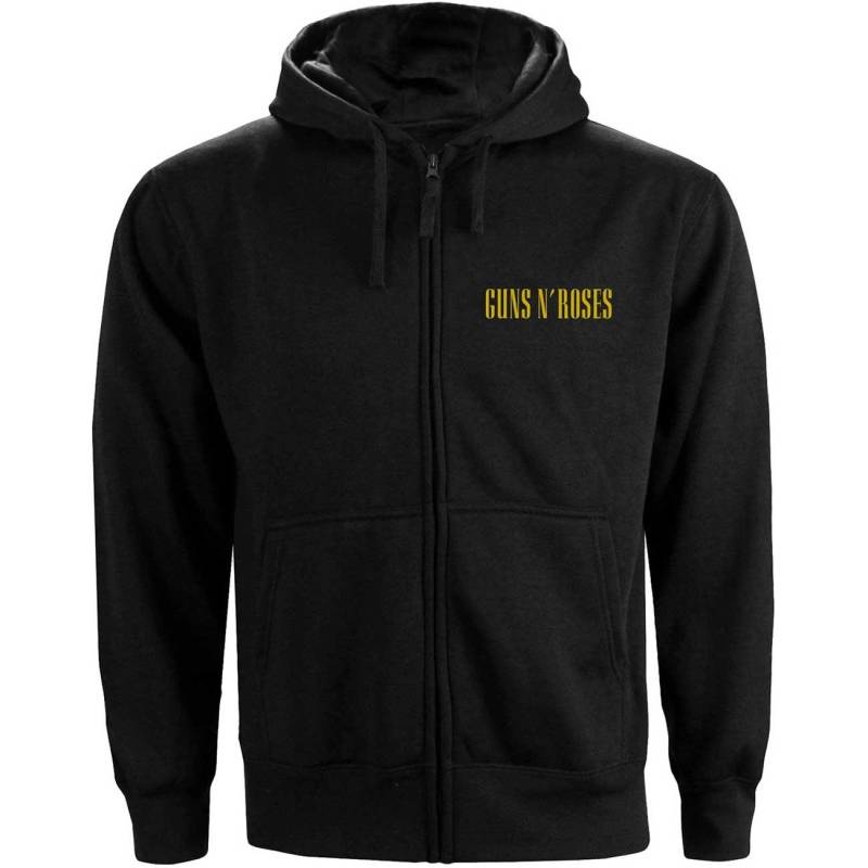 Hoodie Mit Durchgehendem Reißverschluss Logo Damen Schwarz S von Guns N Roses