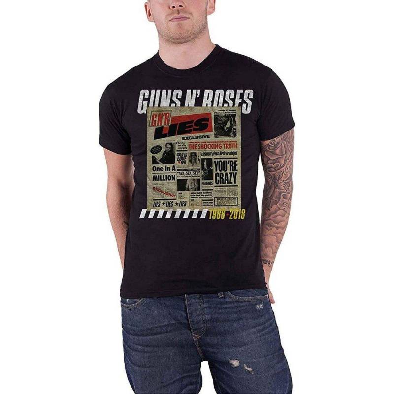 Guns N Roses - Lies Track List TShirt, für Damen, Schwarz, Größe S von Guns N Roses