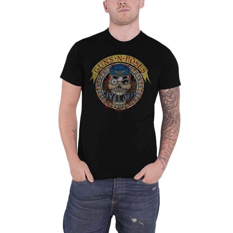 Guns N Roses - Skull Circle TShirt, für Damen, Schwarz, Größe S von Guns N Roses