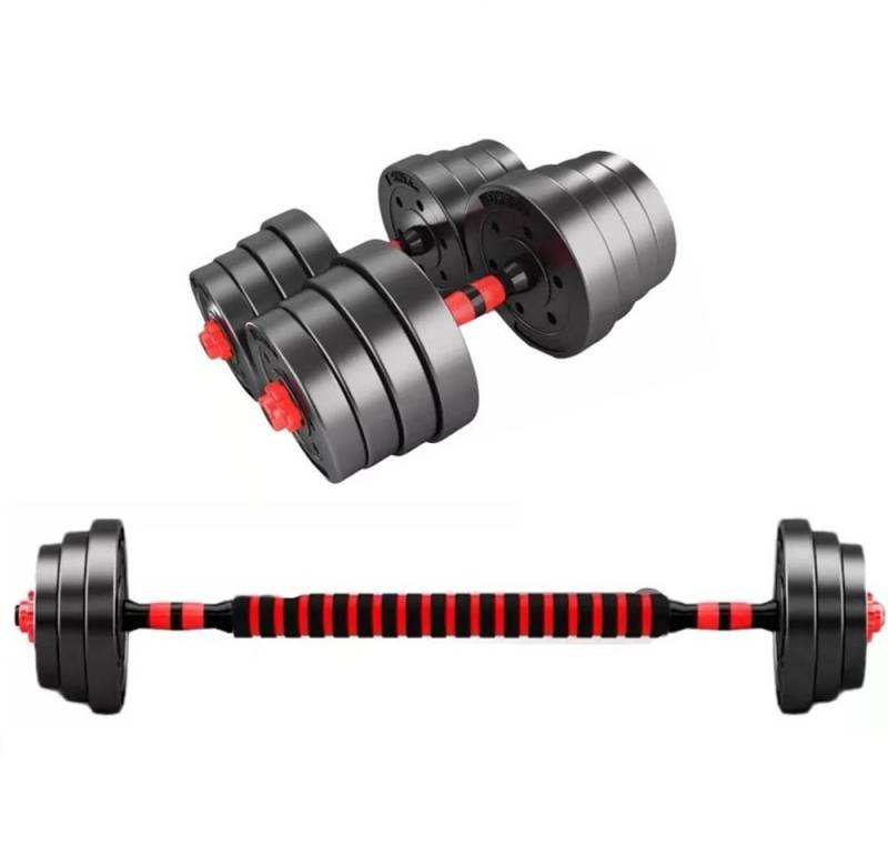 GymUniverse 30kg 3 in 1 Hantelset Kurzhanteln + Langh. Supergrip Version aus Zement und Eisen von Gym Universe