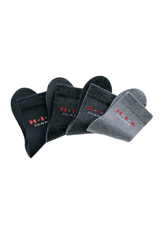 H.I.S Basicsocken, (4 Paar), mit kontrasfarbenem Logo von H.I.S