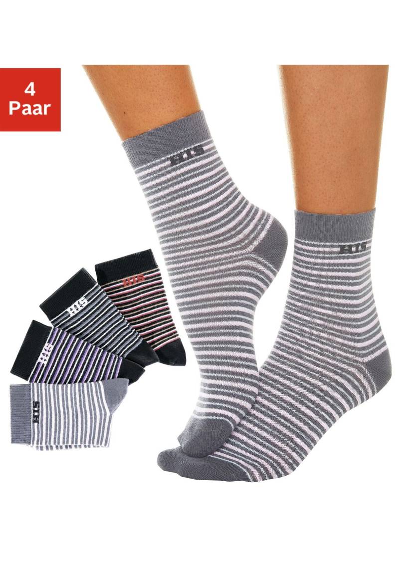 H.I.S Basicsocken, (Packung, 4 Paar), mit eingestricktem Markenlogo von H.I.S