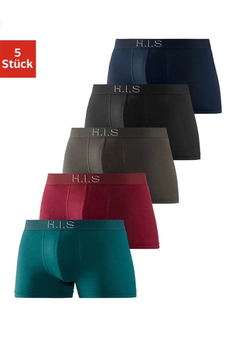 H.I.S Boxer »Boxershorts für Herren«, (Packung, 5 St.), Logo Webbund mit 3D Effekt von H.I.S