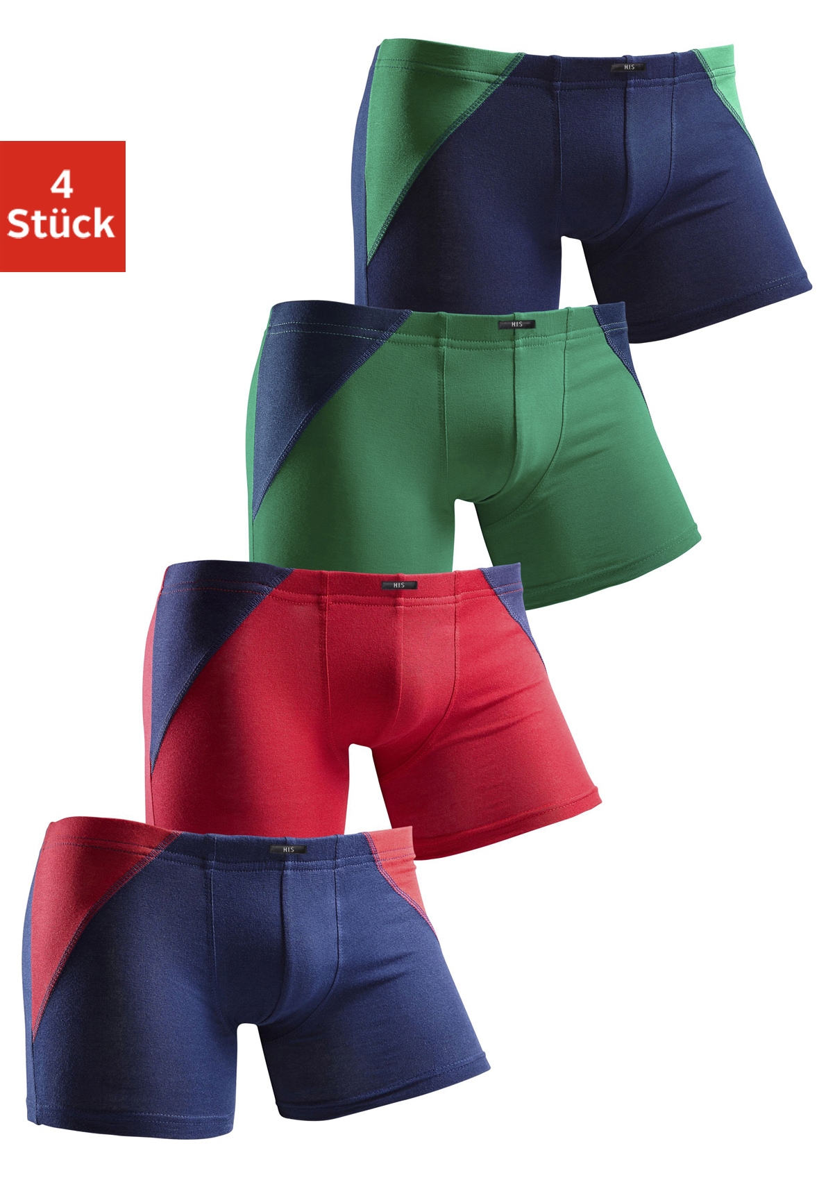 H.I.S Boxer »Boxershorts für Jungen«, (Packung, 4 St.), mit coolem Colorblocking für einen sportlichen Auftritt von H.I.S