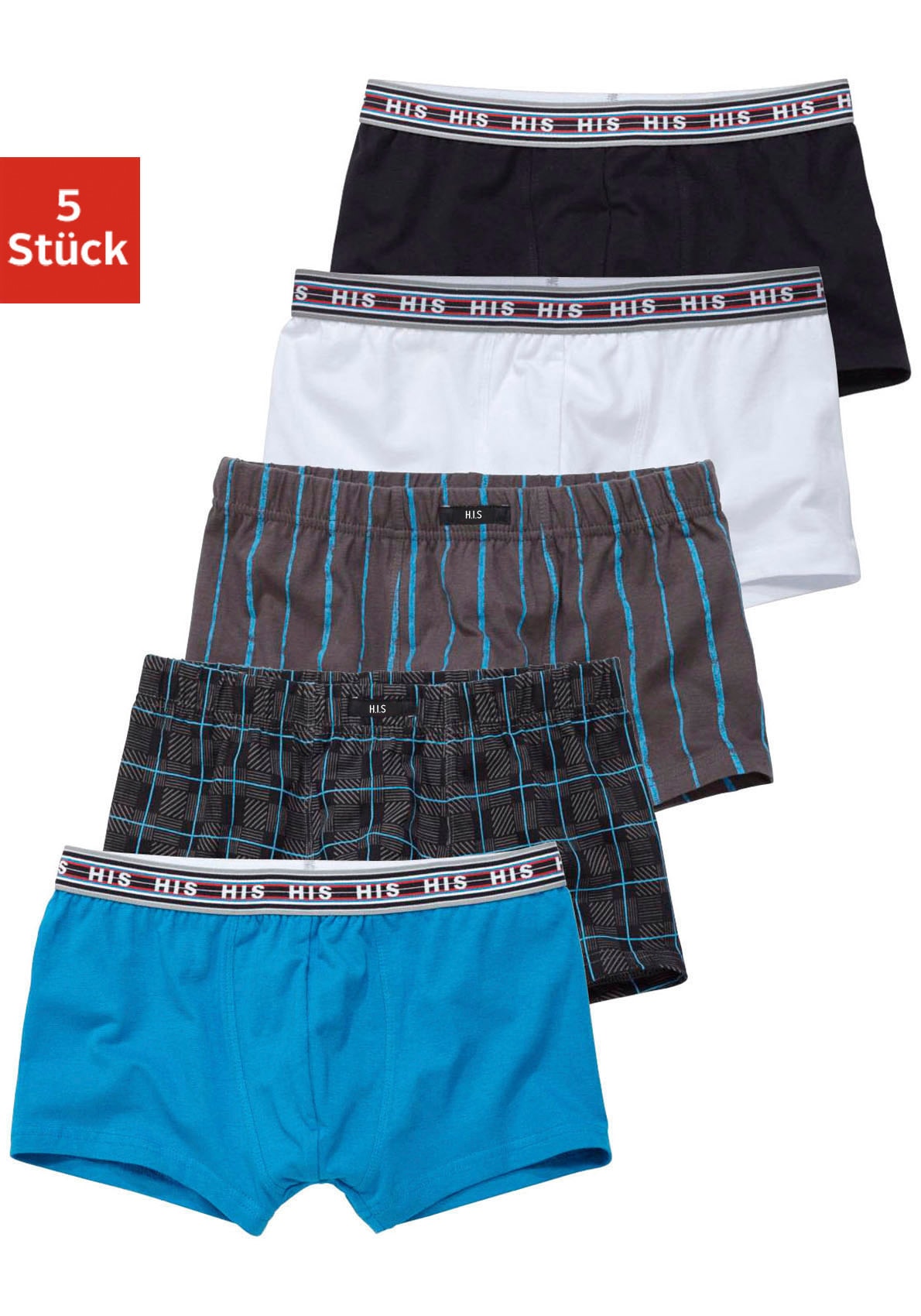 H.I.S Boxer »Boxershorts für Jungen«, (Packung, 5 St.), in unterschiedlichen Designs von H.I.S