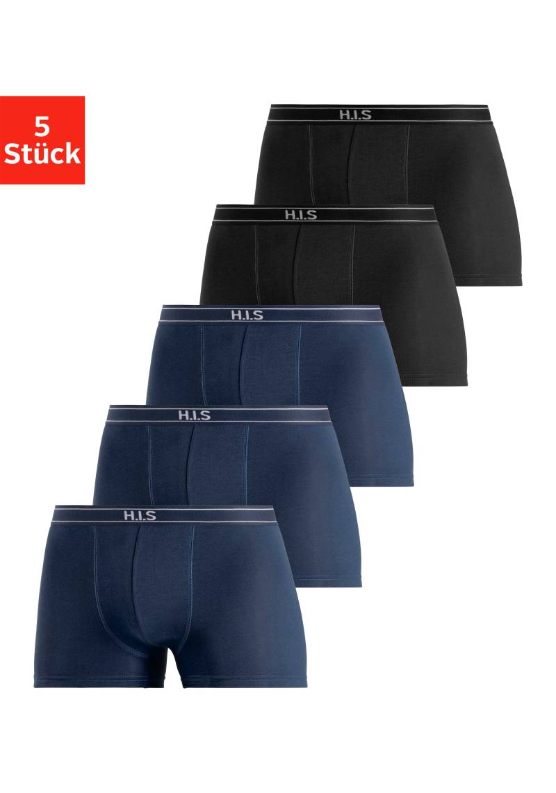 H.I.S Boxer »Boxershorts für Herren«, (Packung, 5 St.), mit Steifen und Logo im Bund von H.I.S