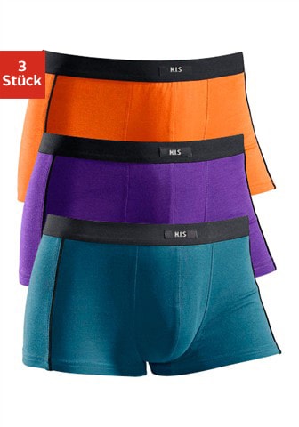 H.I.S Boxer »Boxershorts für Herren«, (Packung, 3 St.), mit schmalen Piping an den Seiten von H.I.S