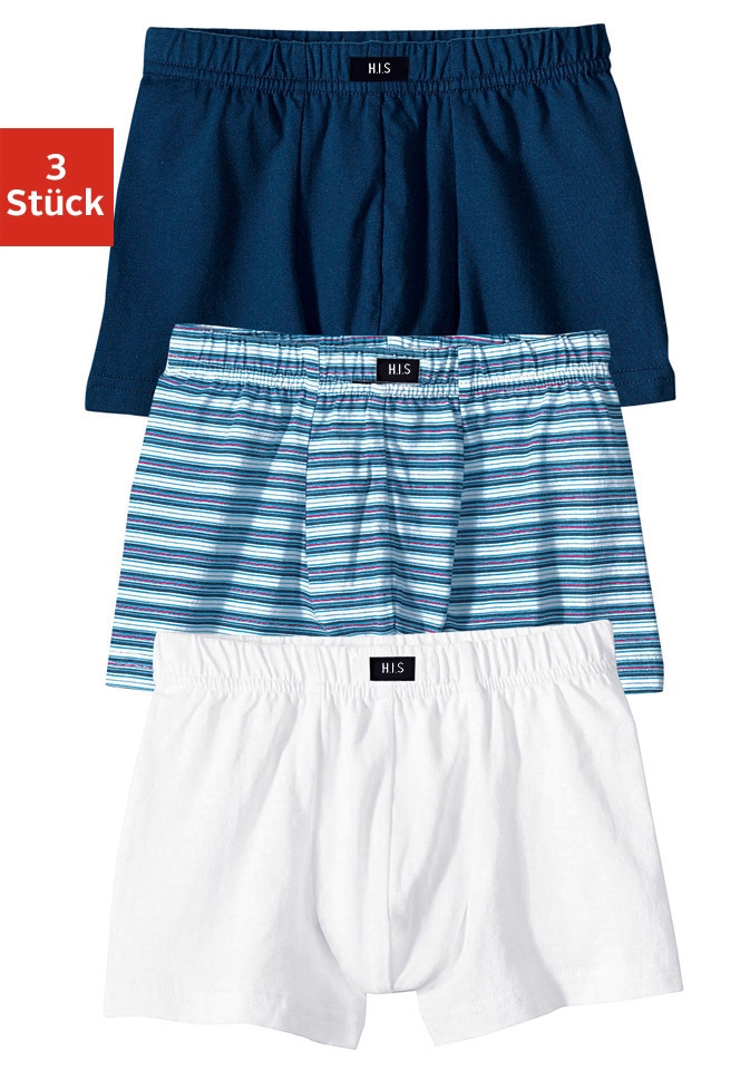 H.I.S Boxer »Boxershorts für Jungen«, (Packung, 3 St.), cooler Uni-Streifen-Mix H.I.S Boxer »Boxershorts für Jungen«, (Packung, 3 St.), cooler Uni-Streifen-Mix von H.I.S