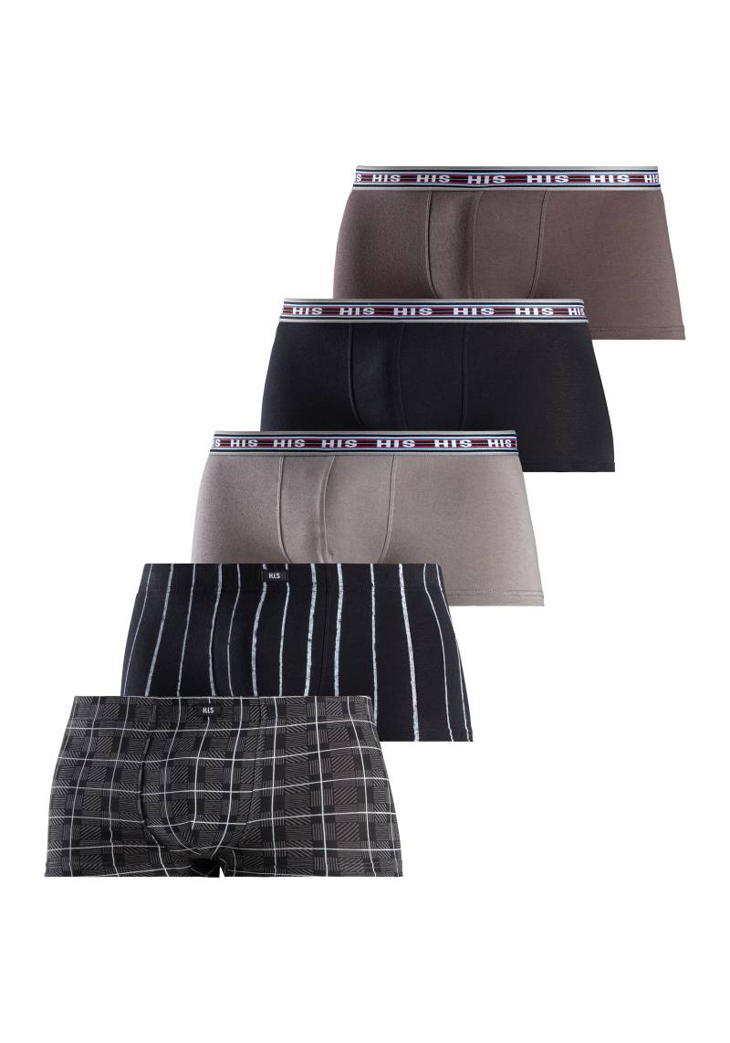 H.I.S Boxershorts, (Packung, 5 St.), in Hipster-Form aus Baumwoll-Stretch von H.I.S