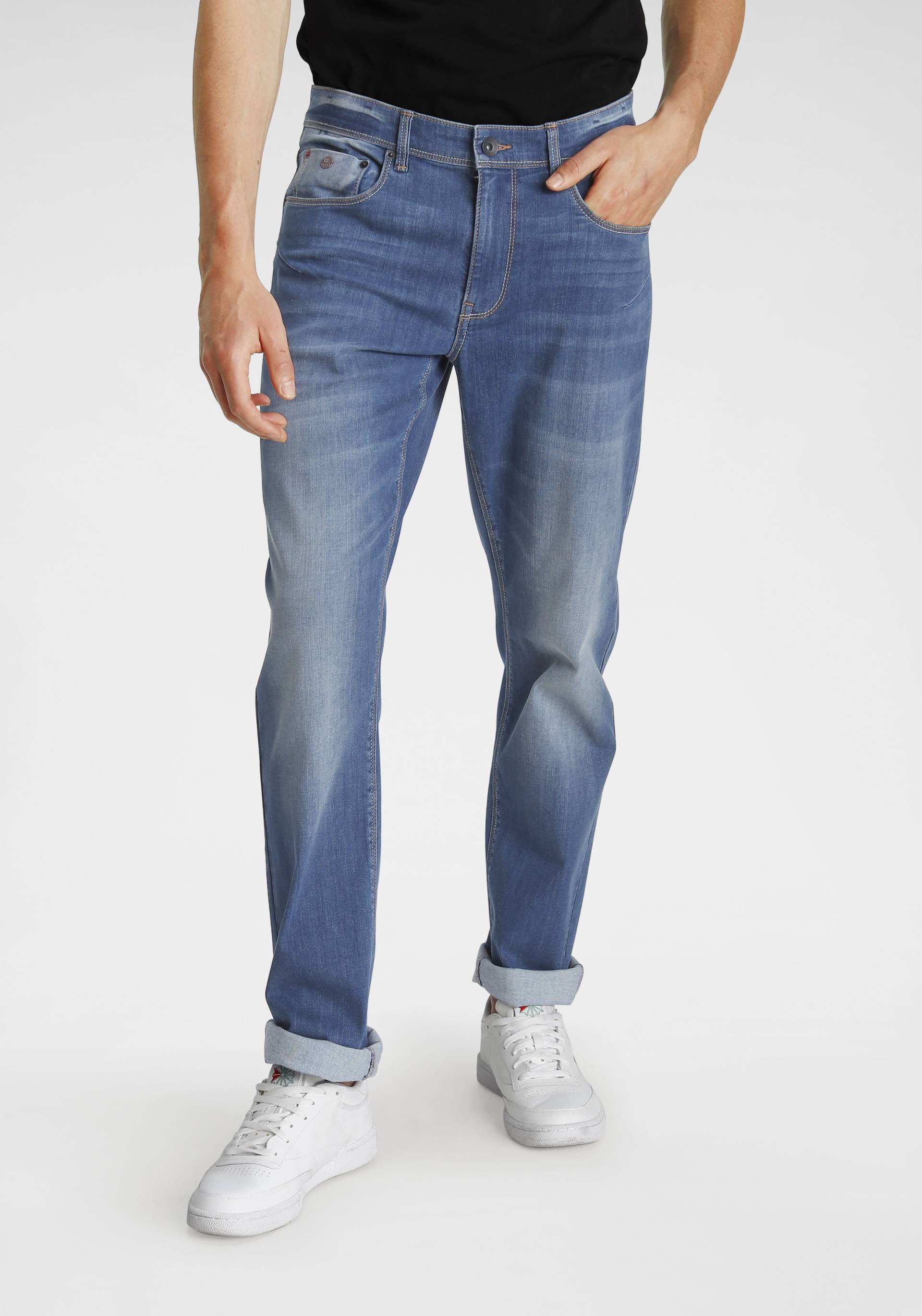 H.I.S Comfort-fit-Jeans »ANTIN«, bequeme Passform, gerades Bein, mit Used-Waschung von H.I.S