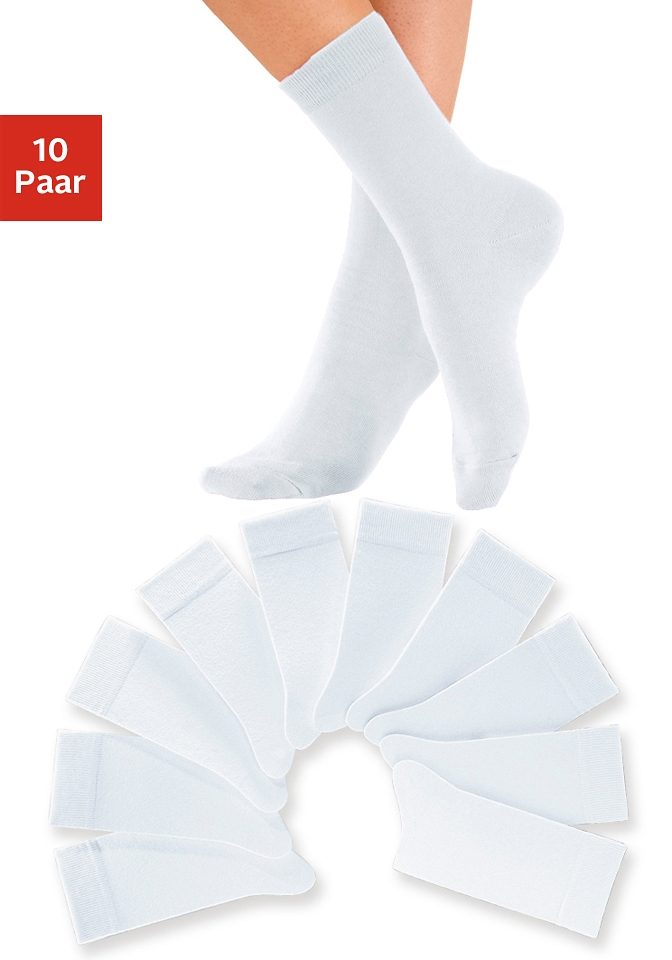 H.I.S Freizeitsocken, (Packung, 10 Paar), mit weichen Rippbündchen von H.I.S