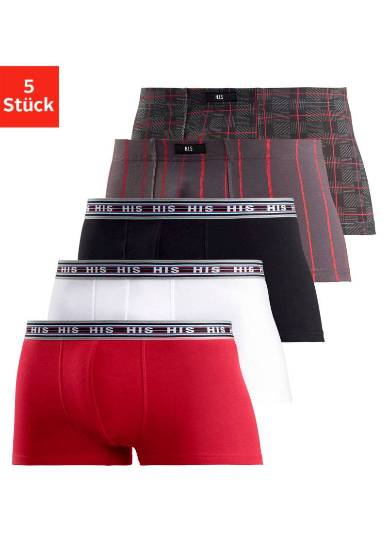 H.I.S Hipster, (Packung, 5 St.), knapp sitzende Boxershorts aus Baumwoll-Stretch von H.I.S