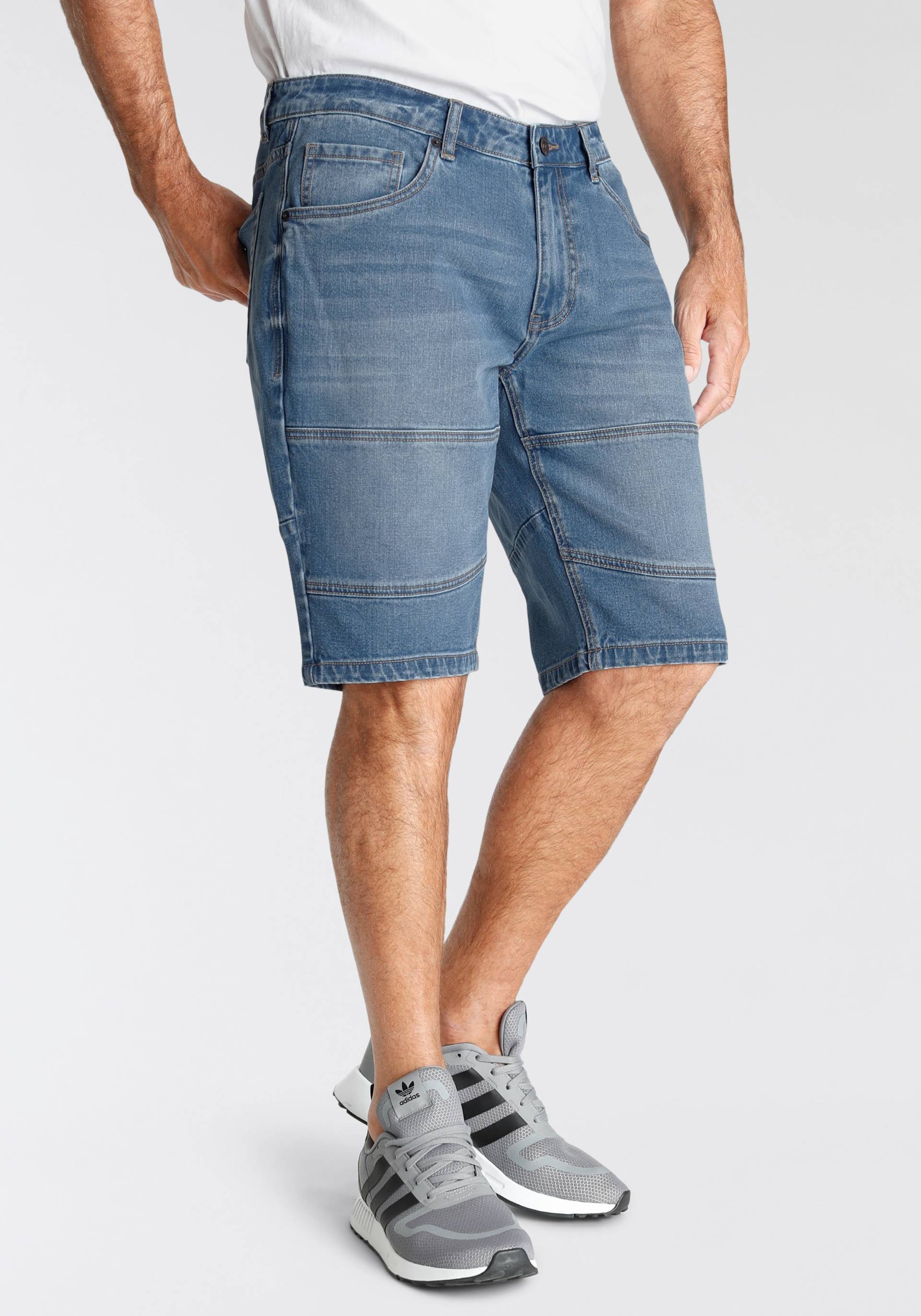 H.I.S Jeansbermudas, entspannte Passform, gerader Beinschnitt, modische Washed-Optik von H.I.S