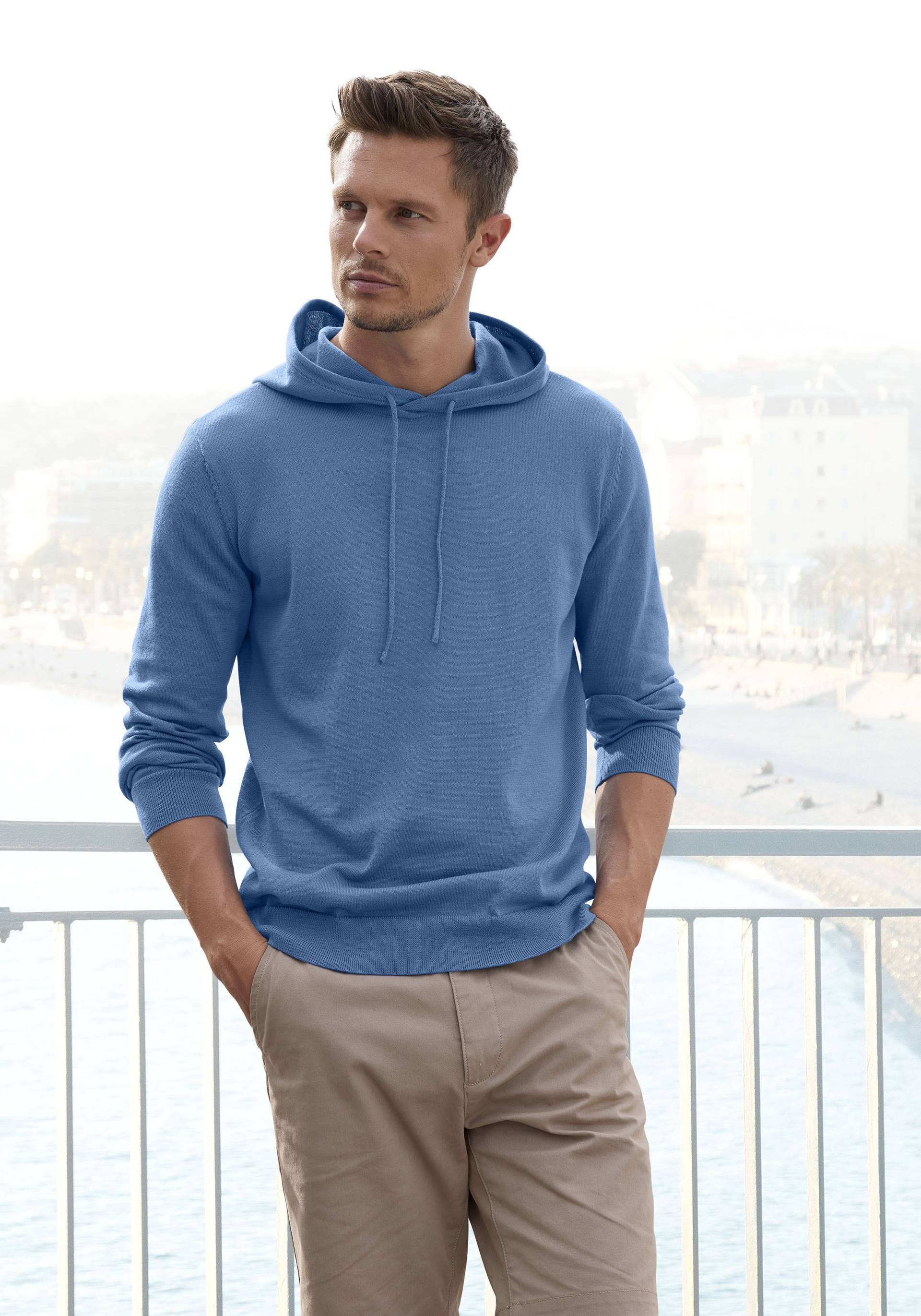 H.I.S Strickpullover »mit Kapuze, Regular Fit,«, Pullover mit Rundhals, Feinstrick, Baumwollmischung H.I.S Strickpullover »mit Kapuze, Regular Fit,«, Pullover mit Rundhals, Feinstrick, Baumwollmischung von H.I.S