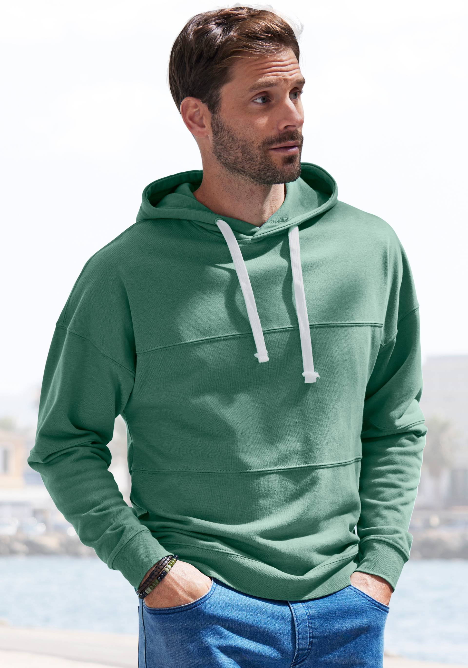 H.I.S Hoodie, Langarm Sweater mit Kapuze, aus Baumwollmischung von H.I.S